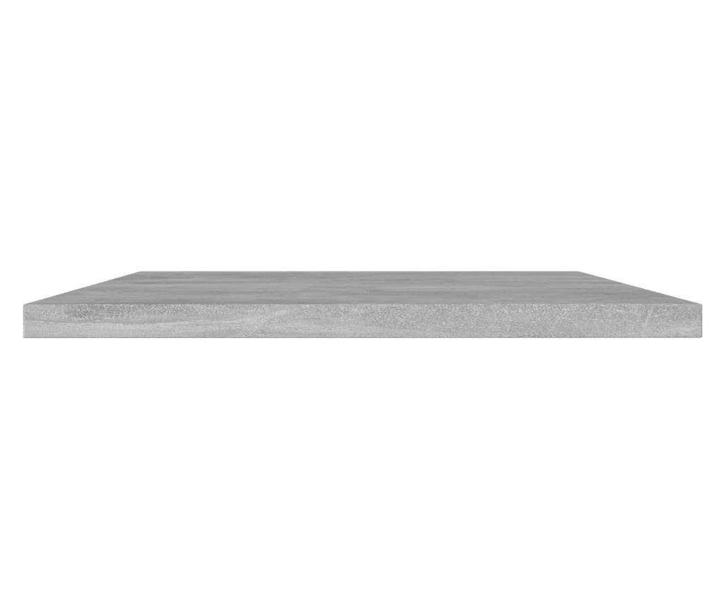 Beton színű könyvespolc lapok, 4 db, 100 x 20 x 1,5 cm, laminált faforgácslap - 3