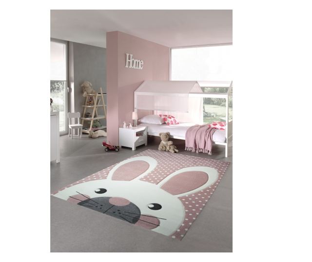 Covor Merinos, Pastel Kids 20341 255-Pink 80 x 150 cm, densitate covor 2.85 KG/m², grosime covor 13 mm, numar noduri pe m² 28800