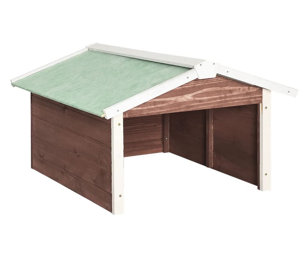 Barna & Fehér Fűnyíró Garázs 72x87x50 cm Fir Fa - 2