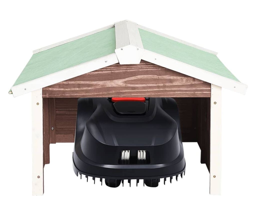 Barna & Fehér Fűnyíró Garázs 72x87x50 cm Fir Fa - 3