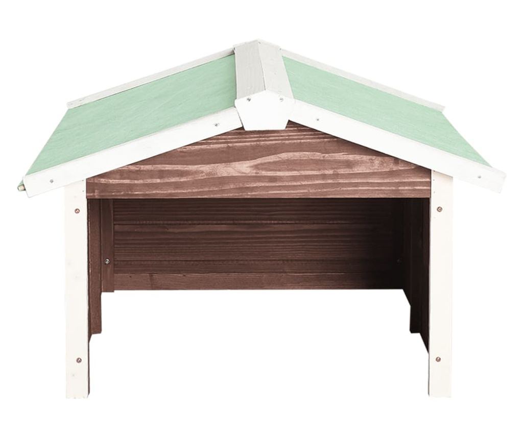 Barna & Fehér Fűnyíró Garázs 72x87x50 cm Fir Fa - 4