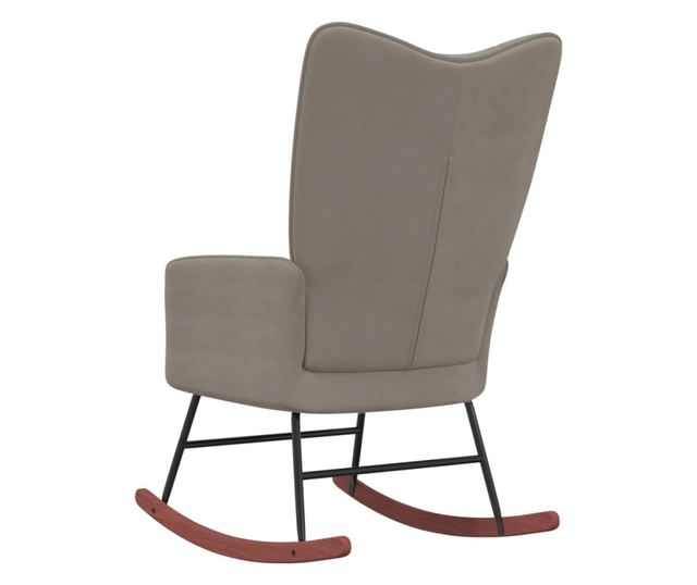 Stolica za ljuljanje, svijetlo siva, baršunasta