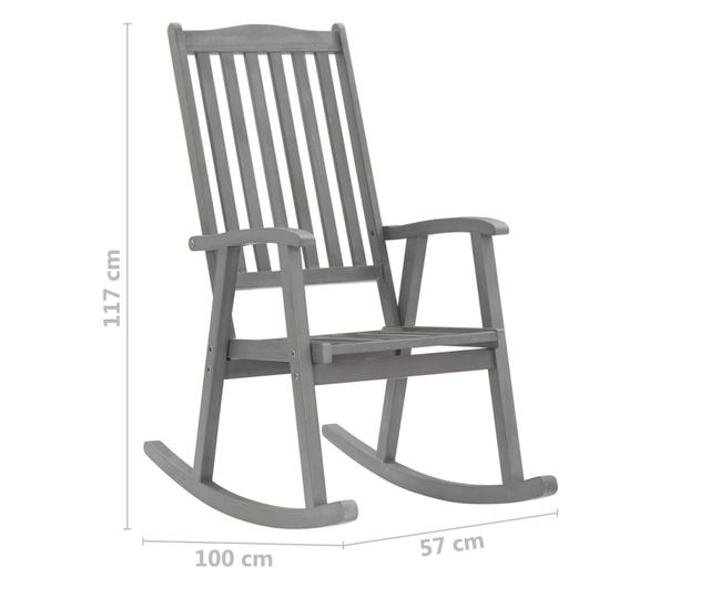 Gležanj s jastučićima, sivi, masivno drvo akacije