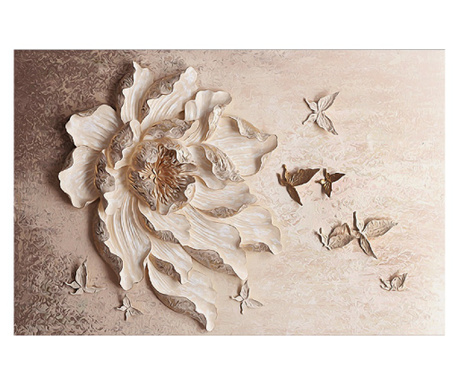 Fototapet Floare in relief cu fluturi, 150 x 205 cm