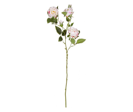 Комплект 12 изкуствени рози бели розови 72см