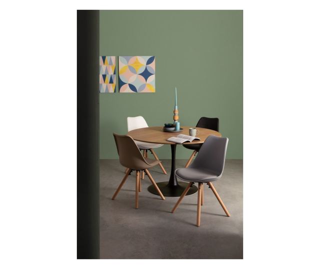 Bloom stol od crnog čelika i smeđeg MDF-a 120x75 cm