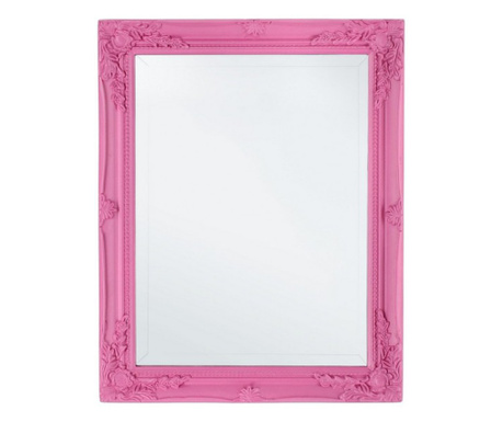 Miro roza stensko ogledalo z lesenim okvirjem 36x46 cm