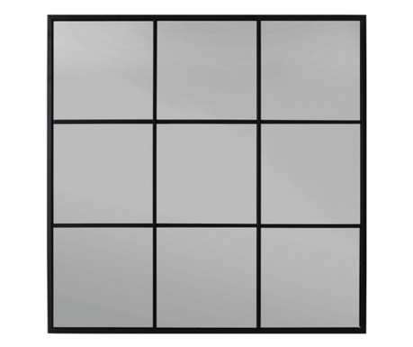 Oglinda perete rama fier negru Window 90x3x90 cm