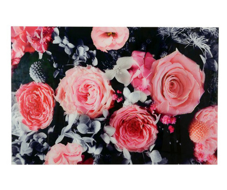 Tablou sticla multicolor Roses 120x4x80 cm