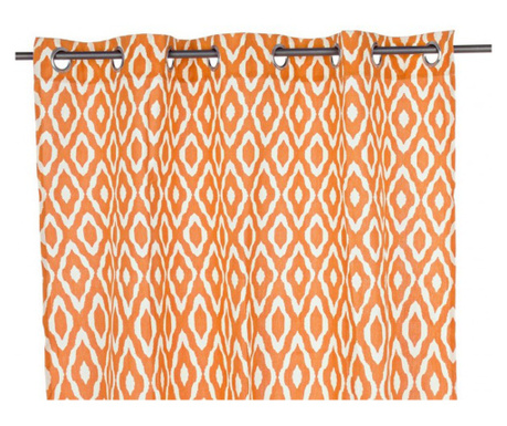Комплект 2 бяло оранжеви текстилни завеси Alanis 140x280 см