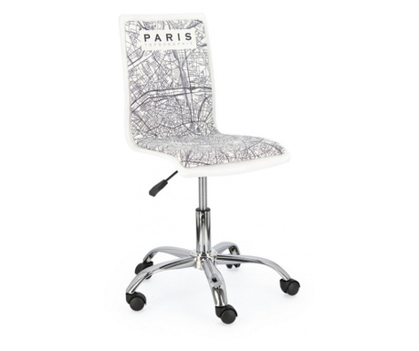 Scaun birou ergonomic cu picior din crom argintiu Paris 42.5x40x87 cm