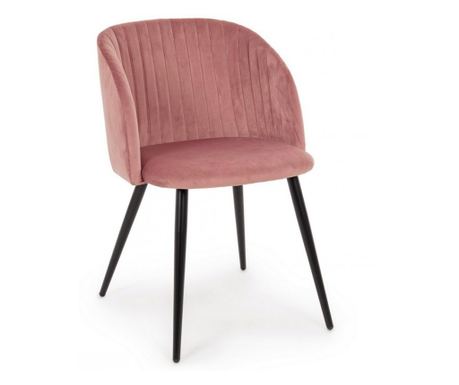 Set od 2 ružičaste baršunaste stolice Queen 53x57x81,5 cm