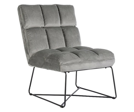 Fotelja s presvlakom od sivog baršuna Lizzie 61x82x87 cm