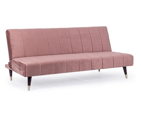 Kihúzható kanapé rózsaszín bársony kárpittal Alma 180x105x43h