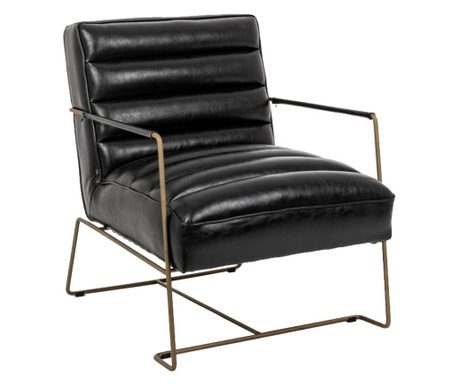 Brianna fotelja presvučena crnom ekološkom kožom 62,5x74x80 cm