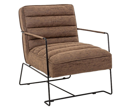 Fotelja s presvlakom od smeđe ekološke kože Brianna 62,5x74x80 cm