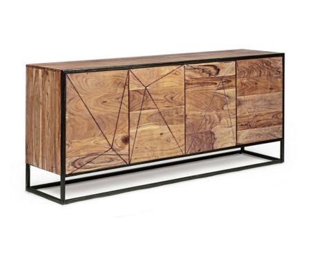 Скрин с 4 врати кафяво дърво Egon 175x40x76 см