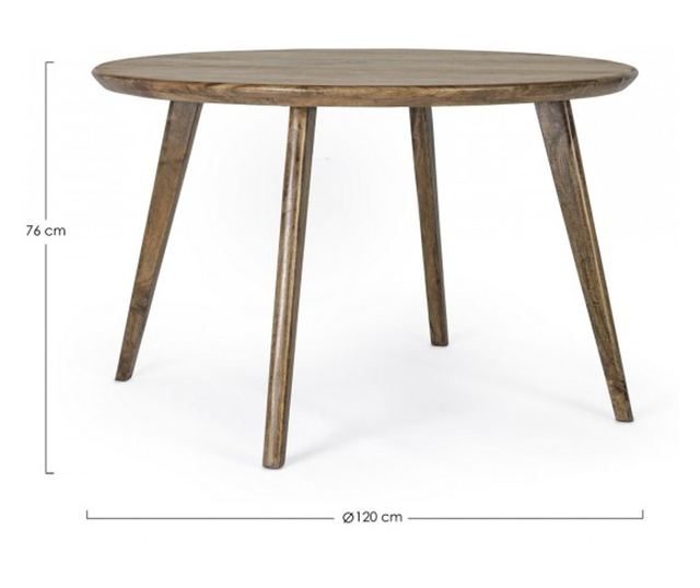 Кафява дървена маса Sylvester 120x76 см