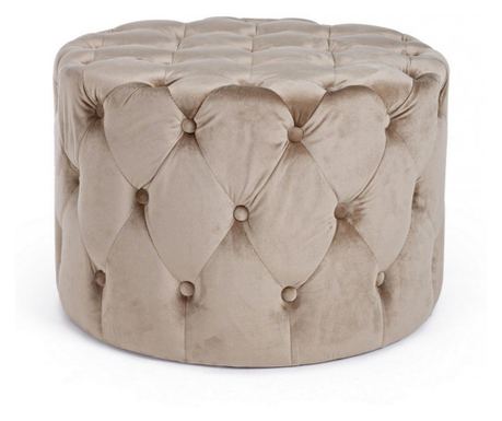 Taburet catifea bej Lorella 60x42 cm