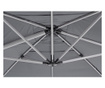 Umbrela de gradina cu picior din fier argintiu si copertina textil gri ines 300x400x265 cm