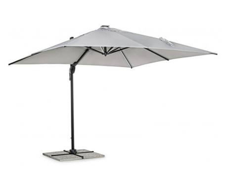 Szürke kerti esernyő LED Ines II-vel 300x300x255 cm