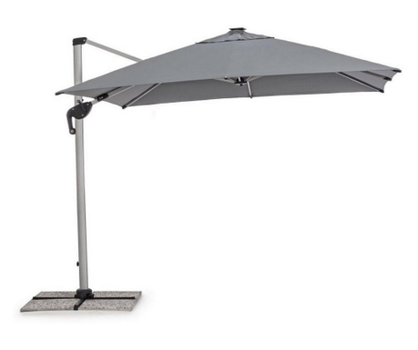 Ines kerti esernyő, szürke, LED-del, 300x300x255 cm