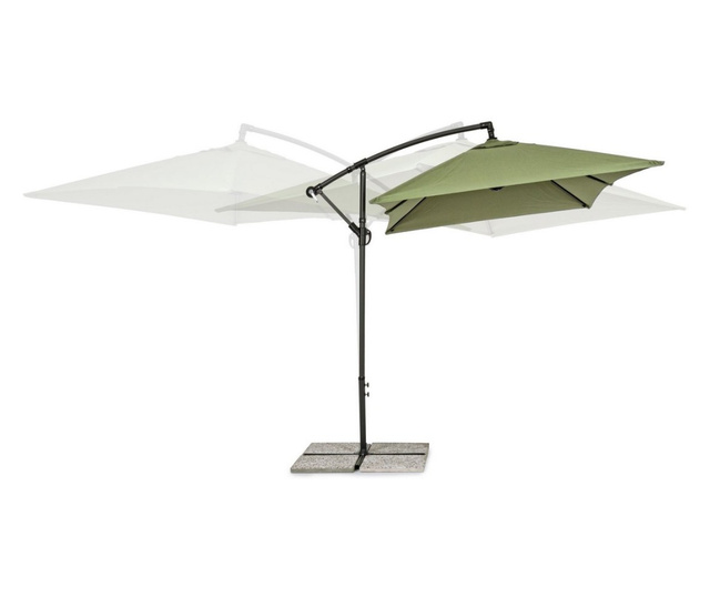 Kerti esernyő Texas, zöld, 300x200x260 cm