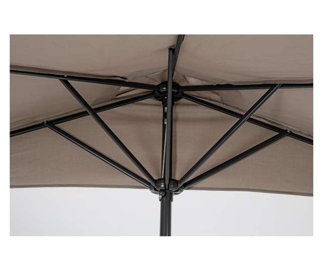 Kerti esernyő, barna, Kalife, 270x135x232 cm