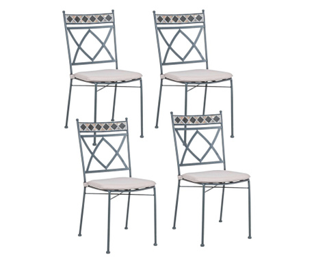Set 4 železnih stolov Berkley 45x53x94 cm