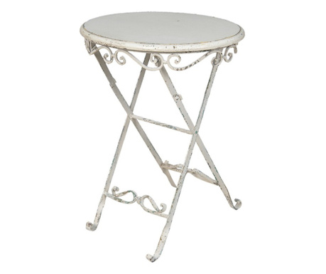 Antikni stol od bijelog željeza 52x65 cm