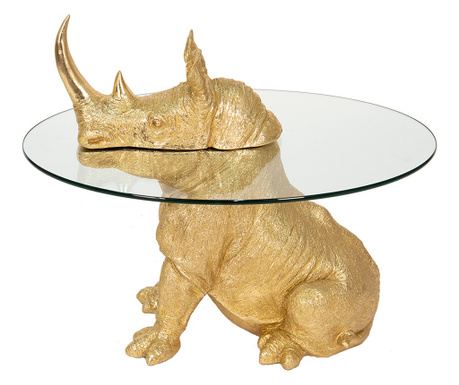 Nosorog zlatni stol od poliresina 65x55 cm
