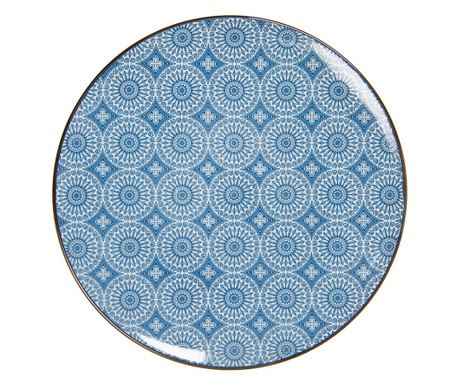 Set od 8 bijelo plavih keramičkih tanjura 26 cm