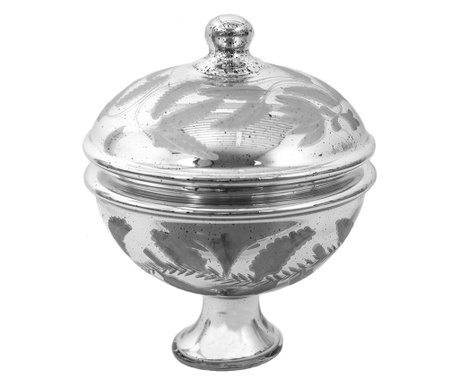 Декоративна сребърна стъклена купа 27х33 см