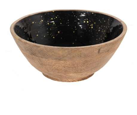 Crno smeđa drvena zdjela 25x10 cm