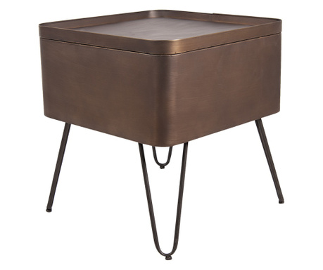 Stol za kavu sa spremnikom od smeđeg željeza 45x45x50 cm