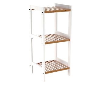 Polc 3 polc mdf fehér natúr bambusz Erava 34x33x78 cm
