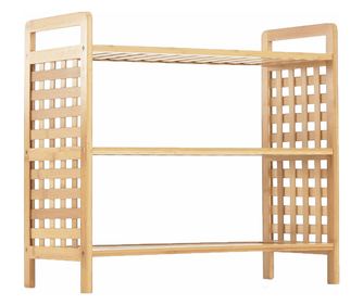 Бамбукова поставка за обувки Sovetto лакирана 60x27.5x35 см