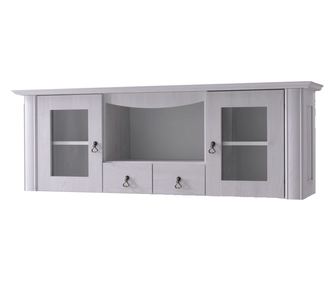 Függesztett vitrin mdf fehér fenyő Vilar 145x37x50 cm