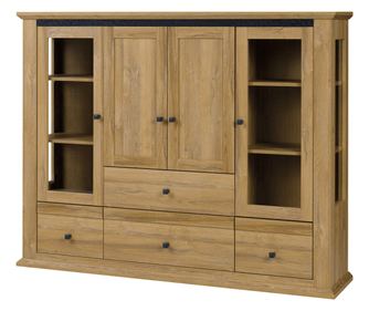 Витрина МДФ кафяв дъб Гранд Леон 165х40х130см