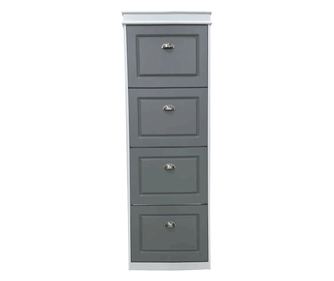 Omarica za čevlje 4 prekati mdf belo siva Seber 53,5x24x152 cm