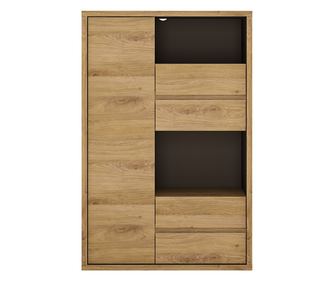 Sheldon ormarić s 1 vratima i 4 ladice, Shetland hrast MDF, 86x40x132.1 cm