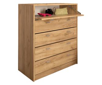 5 rekeszes cipőszekrény, barna artisan tölgy furnér, 74x35x85 cm