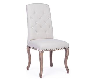 Szék fa háttámlával és krémszínű pamut kárpittal Diva 51 cm x 53 cm x 99 hx 48 h