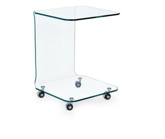 Iride átlátszó üveg dohányzóasztal 45 cm x 45 cm x 60 cm magas