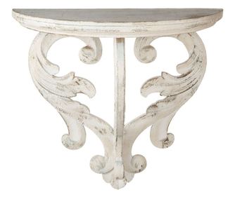 Falipolc antikolt fehér fából 56 cm x 29 cm x 51 h