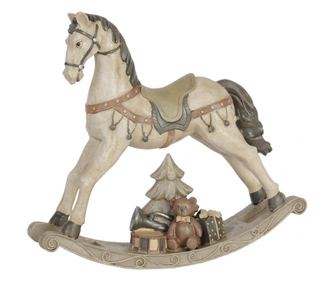 Figurina Calut pe balansoar din polirasina maro 30 cm x 8 cm x 27 h