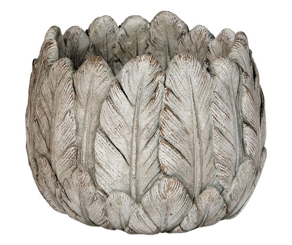 Ghiveci de flori din ceramica gri maro 19x16 cm