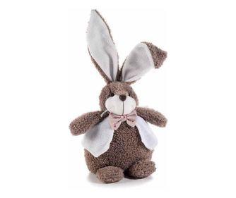 Figurina Iepuras Paste din textil alb maro 22x15x37 cm