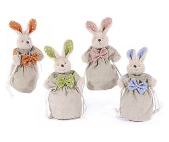 Sada 4 tašek s motivem zajíčka 7x19 cm