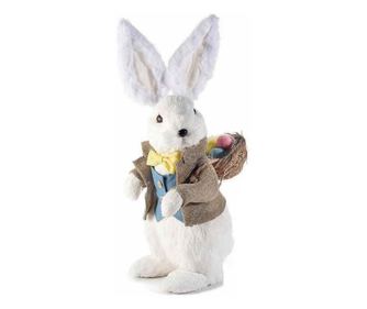 Boy Bunny figura természetes szálakból és textilből 18x14x41 cm